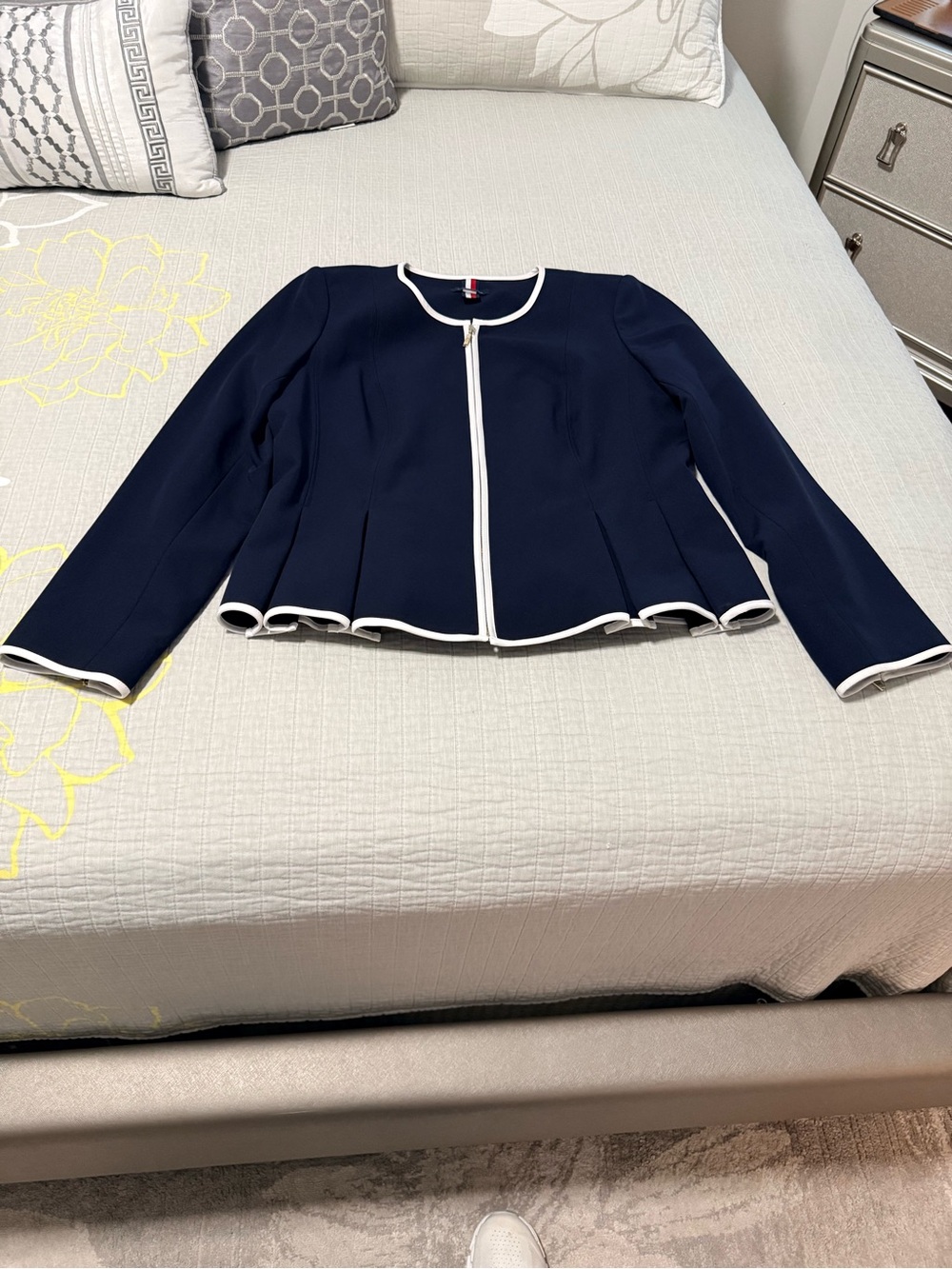 Tommy Hilfiger Navy Jacket with White Trim